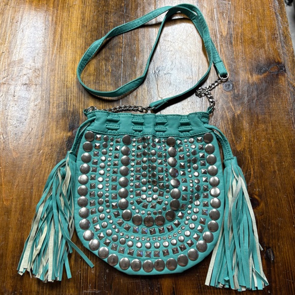 Handbags - Blue‎ Studded Crossbody Purse